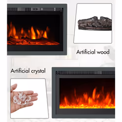 M.C.HausWIFI Electric Fireplace Metal Panel Heater - 102cm/40"