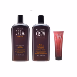 American Crew Daily Moisturizing Shampoo 1000ml, Conditioner 1000ml and Light Hold Gel 250ml