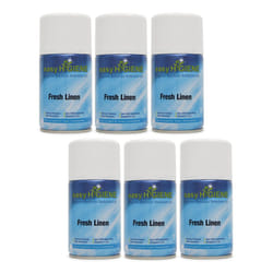 6 FRESH LINEN Automatic Air Freshener Dispenser Refill CASE Scent Cans