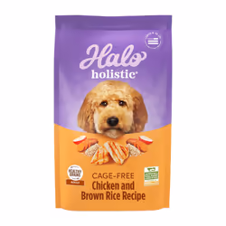 Halo Holistic Dog Food  complete Digestive Health cage-Free chicken an