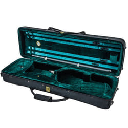 SKY 4/4 Full Size Acoustic Violin Oblong Case Lightweight with Hygrometer Black/Green