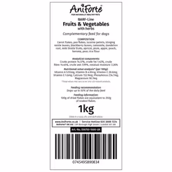 AniForte BARF Fruits & Vegetables 1KG Dog Food Mix: Gluten Free Dog Food with Herbs & Fruit