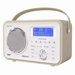 Spitalfields 2 Retro DAB/DAB+ Digital FM Portable Radio | Alarm Clock | Bluetooth 5.0 | Leather Effect Finish | Mains Powered ...
