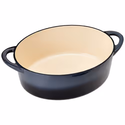 Denby Halo Cast Iron 4.2L Oval Casserole  Medium  Gray