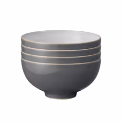 Elements Fossil Grey 4 Pc Rice Bowl Set,Length: 13cm, Width: 13cm, Depth: 6.5cm