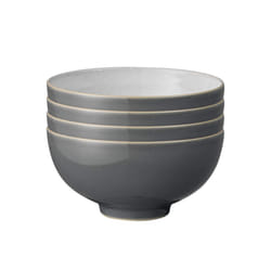 Elements Fossil Grey 4 Pc Rice Bowl Set,Length: 13cm, Width: 13cm, Depth: 6.5cm