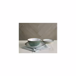- Regency Green Cereal Bowls Set of 4 - Dishwasher Microwave Safe Crockery - Ceramic Stoneware Tableware