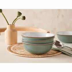 Denby - Regency Green Dinner Set For 4 - 12 Piece Green, White Ceramic Tableware Set - Dishwasher Microwave Safe Crockery Set