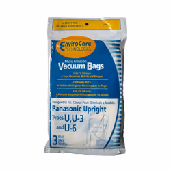 3 Panasonic U U-3 & U-6 Upright Vacuum Cleaner Bags MC-V145M MC-115