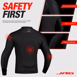 J.A.G. Mesh Motorcycle Shirt for Men with Protective C E Level 2 Padded Shields (US  Alpha  X-Large  Regular  Regular  Black)