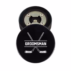Stainless Steel Hockey Puck Bottle Opener Gift for The Best Man Grooms