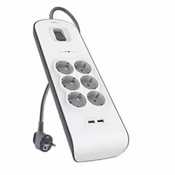 Belkin BSV604vf2M, 650 J, 6 AC outlet(s), White, 2 m