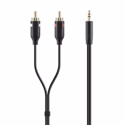 Belkin F3Y116BT2M, 2 x RCA, Male, 3.5mm, Male, 2 m, Black