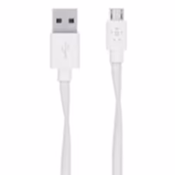 Belkin Flat Micro-USB to USB-A, 1.2 m, USB A, Micro-USB A, Male/Male, White