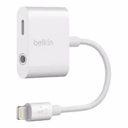Belkin RockStar, Lightning, Lightning + 3.5mm, Male, Female, White