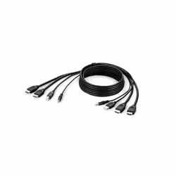 Belkin F1DN2CCBL-HH-10, 3 m, Black, 2 x HDMI + USB A + 3.5mm, 2 x HDMI + USB B + 3.5mm, Male/Male, 3840 x 2160 pixels