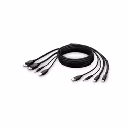 Belkin F1DN2CCBL-MP-6, 1.8 m, USB, USB, Black, 2 x MiniDisplayPort + USB A + 3.5mm, 2 x DisplayPort + USB B + 3.5mm