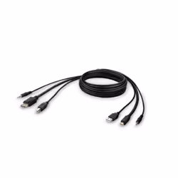 Belkin F1DN1CCBL-MP-10, 3 m, Black, MiniDisplayPort + USB A + 3.5 mm, DisplayPort + USB B + 3.5 mm, Male, Male