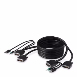 Belkin F1D9014B06T, 1.8 m, USB, USB, DVI-D, Black, Male