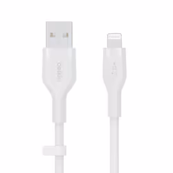 Belkin Cbl Scicone USB-A LTG 2M blc, 2 m, USB A, USB C/Lightning, Male, Male, White