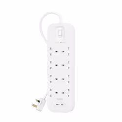 Belkin Connect, 900 J, 8 AC outlet(s), Type G (BS 1363), Type G (BS 1363), White, Universal