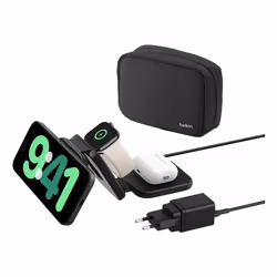 Belkin BoostCharge Pro, Indoor, AC, USB, Wireless charging, 1.5 m, Black