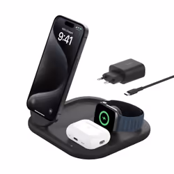 Belkin BoostCharge, Indoor, USB, Wireless charging, 1.5 m, Black