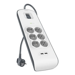 Belkin BSV604VF2M-V2 surge protector Grey, White 6 AC outlet(s)