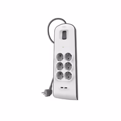 Belkin BSV604VF2M-V2 surge protector Grey, White 6 AC outlet(s)