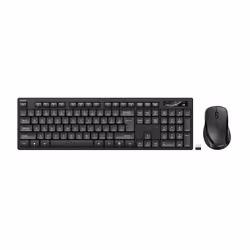 Belkin BBZ010UK, Full-size (100%), Wired & Wireless, RF Wireless + USB, Black, Mouse included