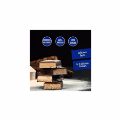 40% Protein Low Carb Bar (24 x 50g) Peanut-Caramel Flavour. Chocolate Coated Bar with High Protein-Reduced Carb Content. Muscle Building & Maintenance