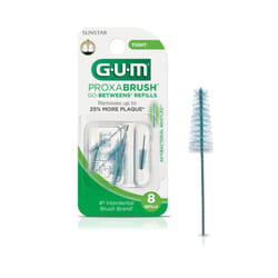 GUM Proxabrush Go-Betweens Refills - Tight - Compatible with GUM Permanent Handle -Reusable Interdental Brushes for Tight Teeth - Soft Bristled Dental