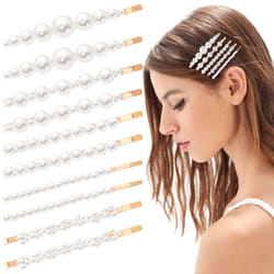 OIIKI 15Pcs Pearl Bobby Pins  Alloy Pearl Hair Clips  Vintage Pearl Hairpins Tiny Pearl Hair Barrette for Women Girls Bridal Wedding Valenti