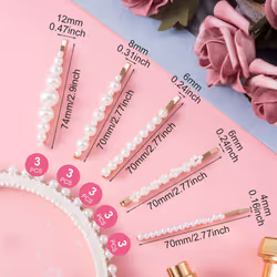 OIIKI 15Pcs Pearl Bobby Pins  Alloy Pearl Hair Clips  Vintage Pearl Hairpins Tiny Pearl Hair Barrette for Women Girls Bridal Wedding Valenti