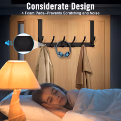 MUEZDUR Over Door Hanger - 18.5CM Over Door Hooks, Minimalist Door Coat Hanger for Bedrooms, Bathroom, Space-Saving Dual Hooks Door Hanger for Hanging
