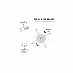 VIVO Universal Adjustable Ceiling Projector, Projection Mount Extending Arms Mounting Bracket, White, MOUNT-VP01W