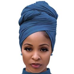 Harewom Headscarf for Black Women Fashion Long Stretch Jersey Turban H