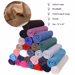 Harewom Headwraps for Women African Turbans Stretch Jersey Knit Scarf Headbands Tie for Bad Hair Day Navy Blue