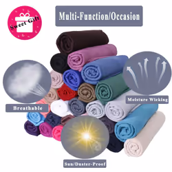 Harewom Head Scarf for Women Head Wrap Solid Long Lightweight Stretch