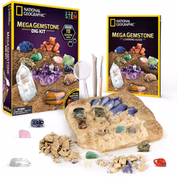 NATIONAL GEOGRAPHIC Mega Gemstone Dig Kit  Excavate 15 Real gems