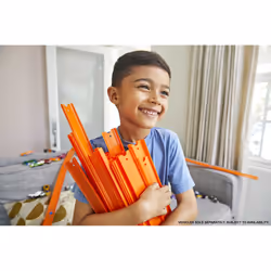 Hot Wheels Track Builder Straight Track Set, 37 Component Parts & 1:64 Scale Toy Car