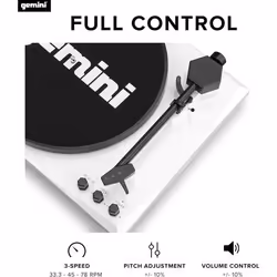 Gemini TT-900BW Belt-drive audio turntable Black, White - Additional view 4