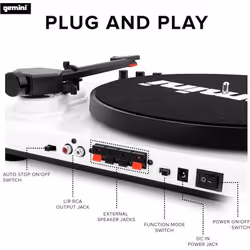 Gemini TT-900BW Belt-drive audio turntable Black, White - Additional view 5