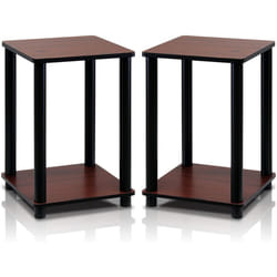 Furinno End Tables, Wood, Dark Cherry/Black, one size