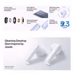 OPPO Enco Air3 TWS Wireless Bluetooth Headset - white