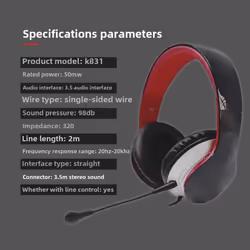 Edifier K831 Professional Microphone Headset Communication Headset Dual 3.5 Plug Black