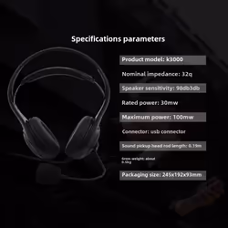Edifier K3000 Professional Microphone Headset Communication Headset USB Plug Black
