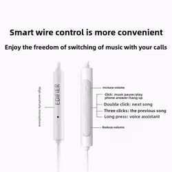 Edifier H180 PLUS Wired Music Headphones Hi Res HIFI Microphone 3.5/USB-C - USB-C Black