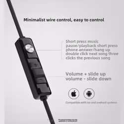 Edifier GM180 In-ear wired microphone HIFI headset headphones/game/music 3.5mm interface - Black