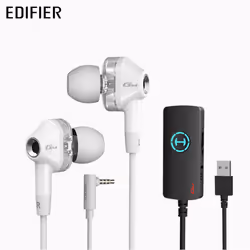 Edifier GM360 in-ear wired microphone HIFI 7.1 channel headset/game/music 3.5mm/USB interface (external s - 3.5mm + USB Headp ...